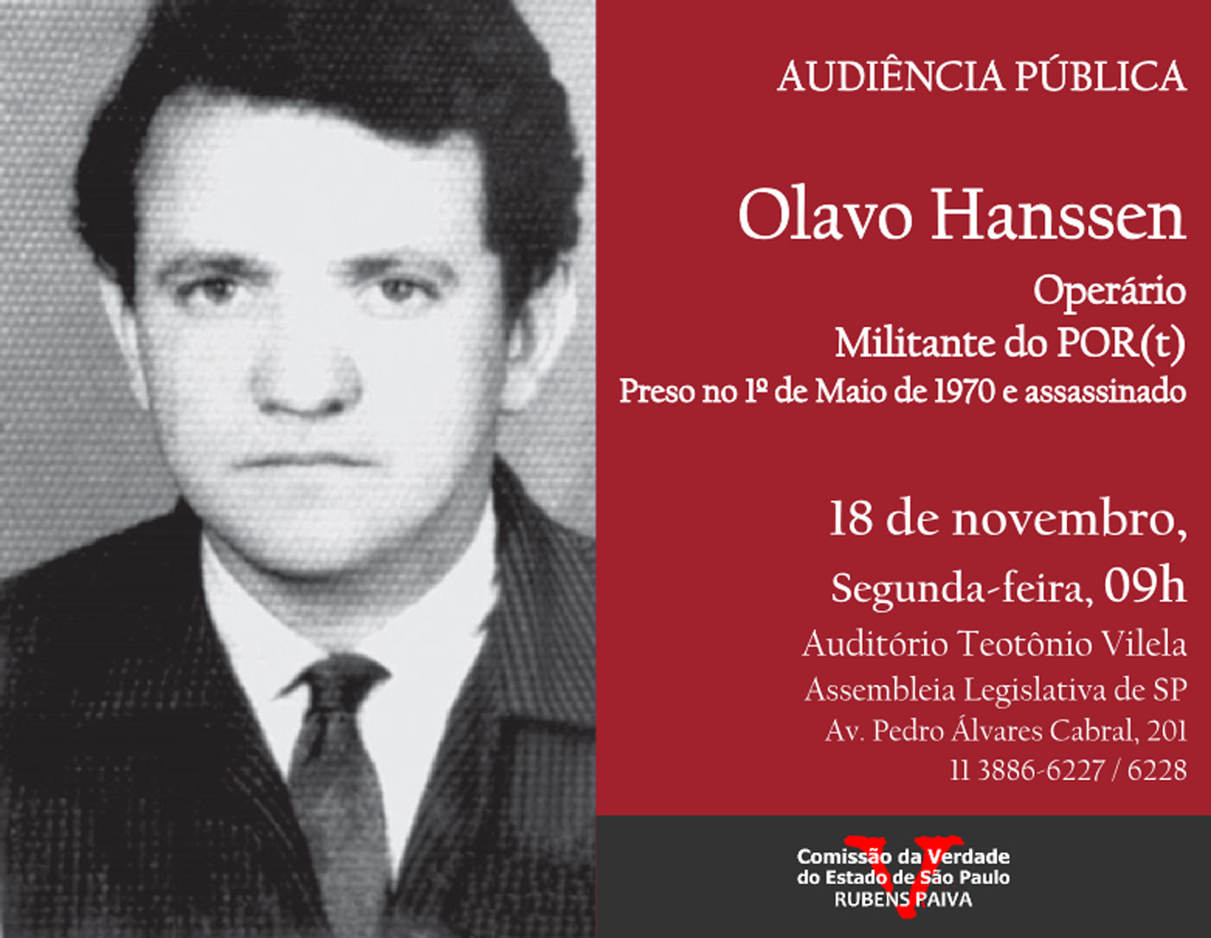 Injeção fatal: Olavo Hansen (14/12/1937 – 9/5/1970), “Dos Filhos deste Solo”, Nilmário Miranda e Carlos Tibúrcio.