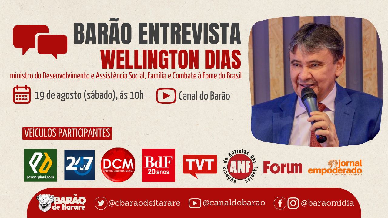 Participe: Mídia alternativa entrevista Wellington Dias neste sábado (19); Barão de Itararé transmite o evento