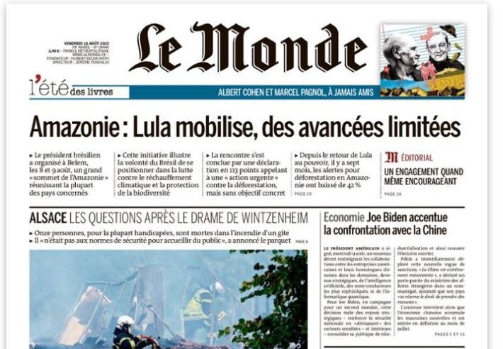 “Lula e a floresta amazônica, um compromisso animador”, avalia Le Monde