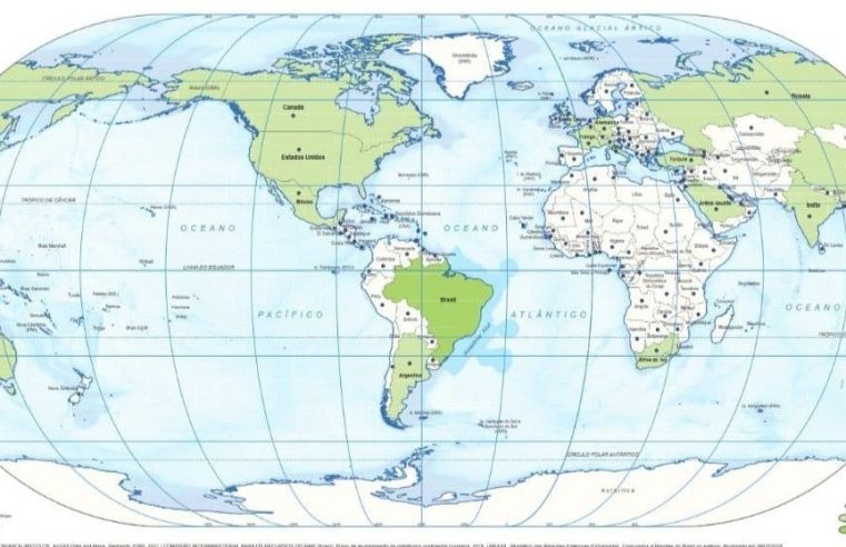 Brasil está no centro do mundo em novo mapa-múndi lançado pelo IBGE