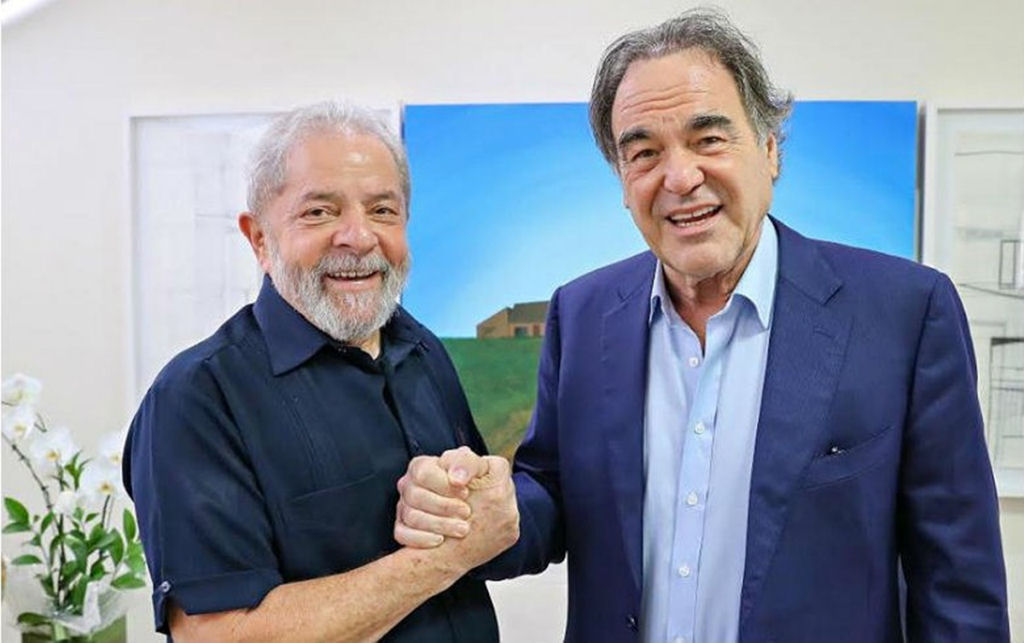 Lula e Oliver Stone em Cannes
