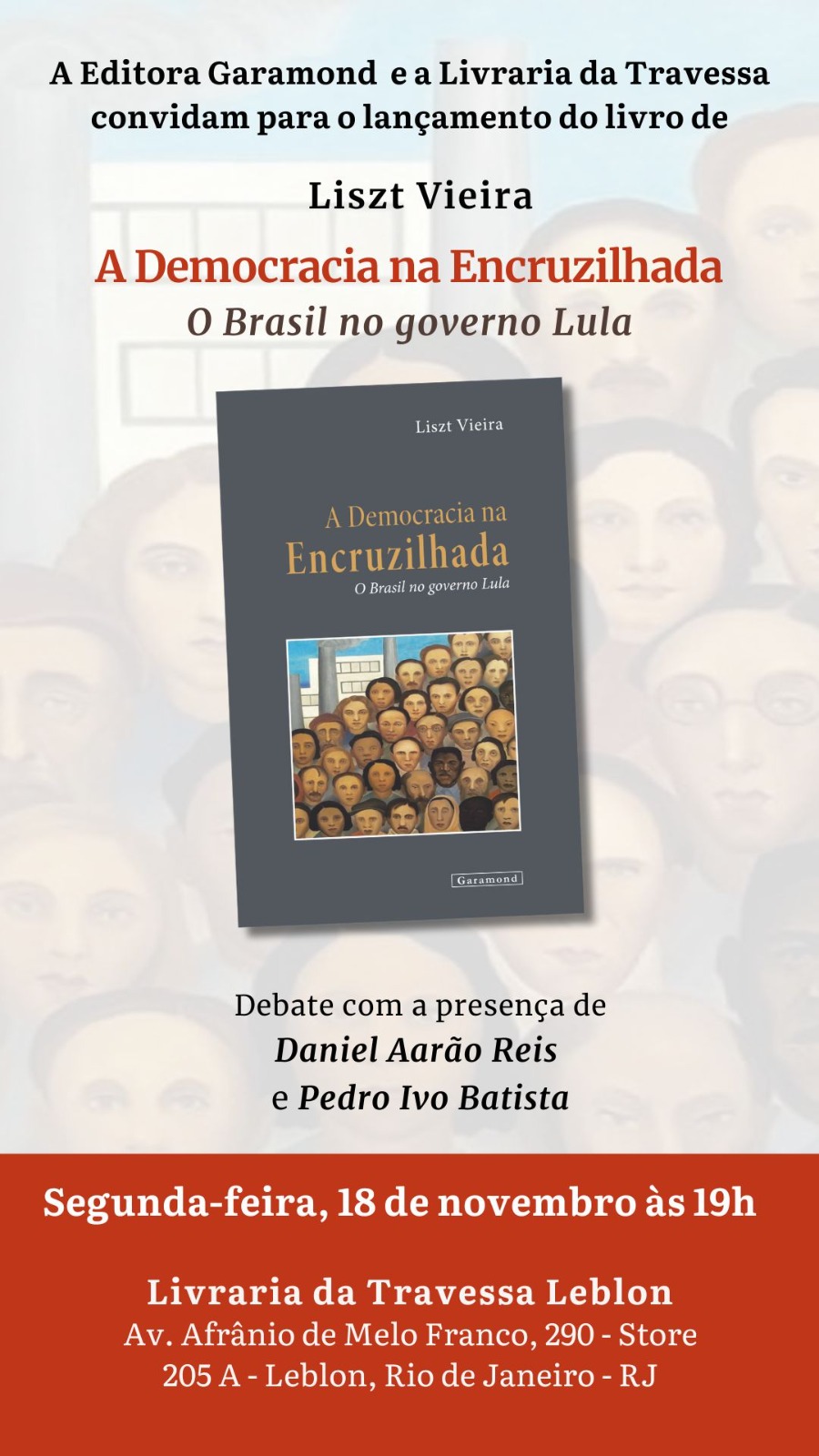 Lançamento: A Democracia na Encruzilhada – Liszt Vieira.